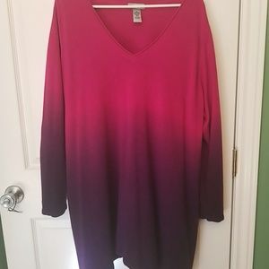 Plus size cute curvy womans ombre sweater